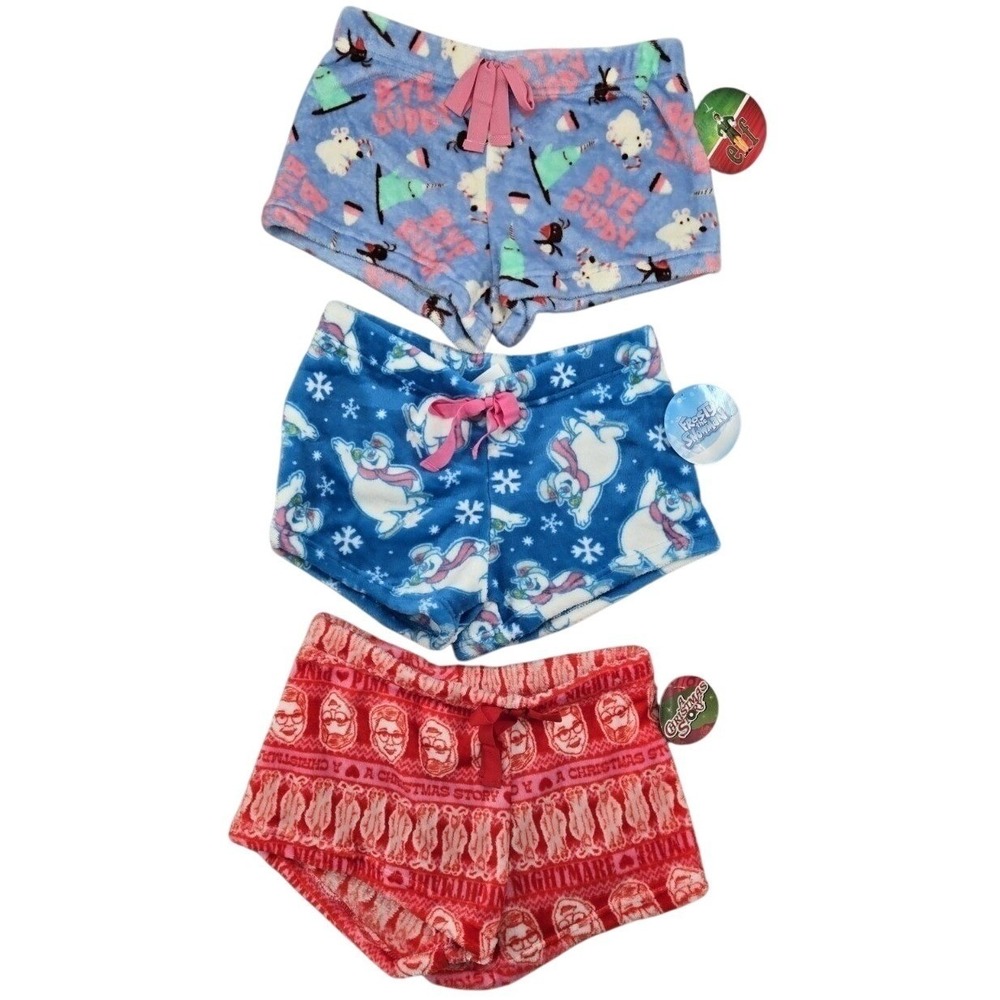 Women's Lounge Sleep Shorts 3-Pack LARGE NWT Frosty Buddy & Christmas Story